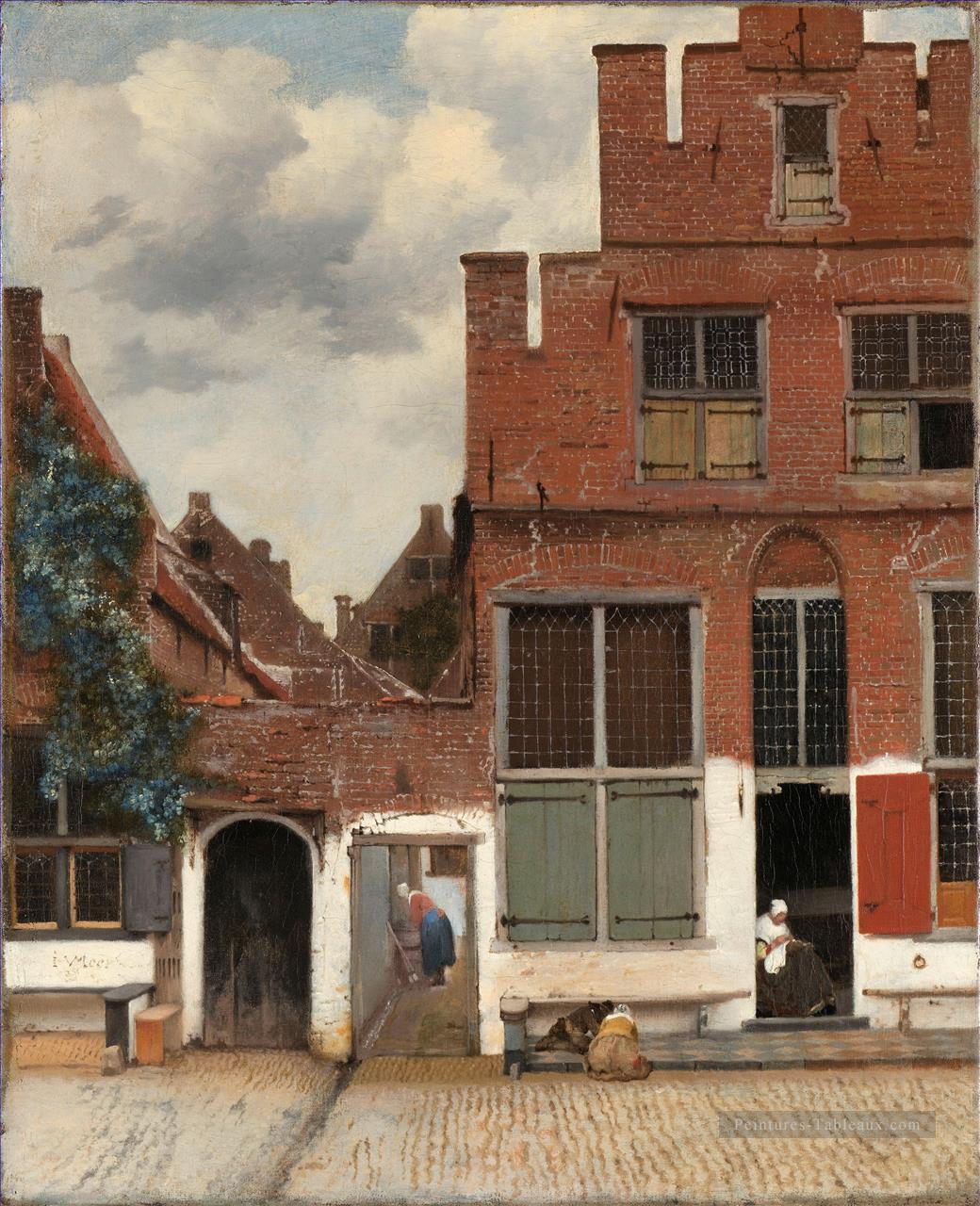 Vue de maisons à Delft connu comme la petite rue baroque Johannes Vermeer Peintures à l'huile